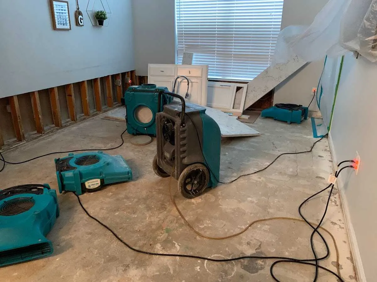 Dehumidifier in flood-cut room for Water Extraction & Removal in Cartersville